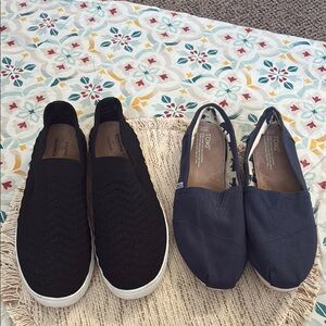 Sonoma Black Slip-On Shoes and Toms navy blue slip on shoes